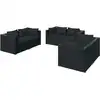 Image de vidaXL Ensemble salon de jardin 6 pièces avec coussins Poly rotin noir