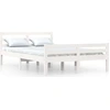 Image de vidaXL Lit en bois massif blanc 140x200 cm