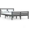 Image de vidaXL Lit en bois massif gris 140x200 cm