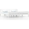 Image de vidaXL Lit en bois massif blanc 200x200 cm