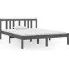 Image de vidaXL Lit en bois massif gris 135x190 cm