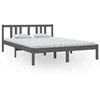 Image de vidaXL Lit en bois massif gris 140x200 cm