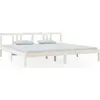 Image de vidaXL Lit en bois massif blanc 200x200 cm