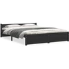 Image de vidaXL Lit en bois massif noir 140x190 cm