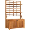 Image de vidaXL Coffre avec treillis 99x50x160 cm bois massif acacia