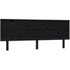 Image de vidaXL Tête de lit noire 204x6x82,5 cm pin massif