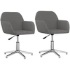 Image de vidaXL Chaise de salle à manger 2 pcs. Pivotant Tissu gris clair