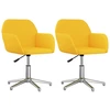 Image de vidaXL Chaise de salle à manger 2 pcs. Pivotant Tissu jaune moutarde