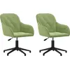 Image de vidaXL Chaise de salle à manger 2 pcs. Pivotantes Vert clair Velours