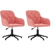 Image de vidaXL Chaise de salle à manger 2 pcs. Pivotant Rose Velours