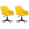 Image de vidaXL Chaise de salle à manger 2 pcs. Pivotant Jaune Velours