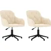 Image de vidaXL Chaise de salle à manger 2 pcs. Pivotantes Crème Velours