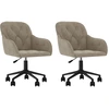Image de vidaXL Chaise de salle à manger 2 pcs. Pivotantes Gris clair Velours