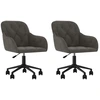 Image de vidaXL Chaise de salle à manger 2 pcs. Pivotant Gris foncé Velours