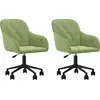 Image de vidaXL Chaise de salle à manger 2 pcs. Pivotantes Vert clair Velours