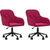 Image de vidaXL Chaise de salle à manger 2 pcs. Pivotantes vin rouge velours