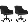 Image de vidaXL Chaise de salle à manger 2 pcs. Pivotantes Noir Velours
