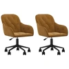 Image de vidaXL Chaise de salle à manger 2 pcs. Pivotant Marron Velours