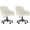 Image de vidaXL Chaise de salle à manger 2 pcs. Pivotantes Crème Velours