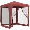 Image de vidaXL Tente de réception avec 4 parois latérales en maille rouge 2x2 m HDPE
