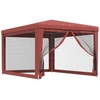 Image de vidaXL Tente de réception avec 4 parois latérales en maille rouge 3x4 m HDPE