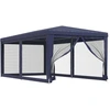 Image de vidaXL Tente de réception avec 6 parois latérales en maille bleue 3x6 m HDPE