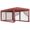 Image de vidaXL Tente de réception avec 6 parois latérales en maille rouge 3x6 m HDPE