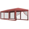 Image de vidaXL Tente de réception avec 8 parois latérales en maille rouge 3x9 m HDPE