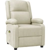 Image de vidaXL Fauteuil de massage Crème Similicuir
