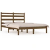 Image de vidaXL Lit en bois massif pin brun miel 200x200 cm