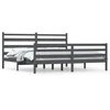 Image de vidaXL Lit en pin massif 200x200 cm gris
