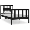 Image de vidaXL Lit en bois massif sans matelas noir