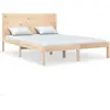 Image de vidaXL Lit en bois massif 135x190 cm