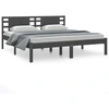 Image de vidaXL Lit en bois massif pin gris 200x200 cm