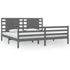 Image de vidaXL Lit en bois massif pin gris 200x200 cm