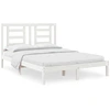Image de vidaXL Lit en bois massif sans matelas Blanc 140x190 cm pin