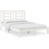 Image de vidaXL Lit en pin massif sans matelas blanc 140x200 cm