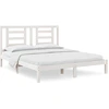 Image de vidaXL Lit en bois massif sans matelas blanc 160x200 pin