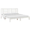 Image de vidaXL Lit en bois massif sans matelas Blanc 200x200 cm pin