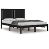 Image de vidaXL Massivholzbett Schwarz Kiefer 140x190 cm