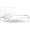 Image de vidaXL Lit en bois massif sans matelas Blanc 140x190 cm pin