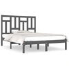 Image de vidaXL Lit en bois massif pin gris 200x200 cm
