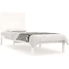 Image de vidaXL Lit en bois massif blanc 75x190 cm