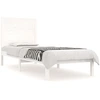 Image de vidaXL Lit en bois massif blanc 90x190 cm