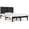 Image de vidaXL Lit en bois massif noir 140x190 cm