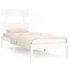 Image de vidaXL Lit en bois massif blanc 90x190 cm
