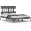 Image de vidaXL Lit en bois massif gris 200x200 cm