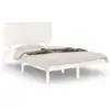 Image de vidaXL Lit en bois massif sans matelas Blanc 140x190 cm pin