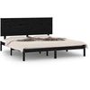 Image de vidaXL Massivholzbett Schwarz Kiefer 200x200 cm