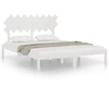 Image de vidaXL Lit en bois massif blanc 160x200 cm